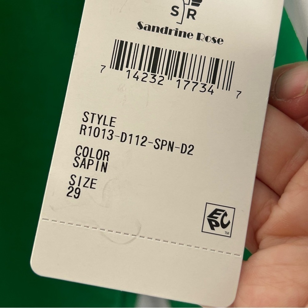 Sandrine Rose x Free People Womens Kelly Sapin Green Jean Straight Fit Size 29 - Picture 9 of 16